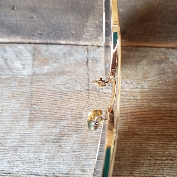 Cat Eye blue lenses Metal goldtone sunglasses New - Picture 3 of 7